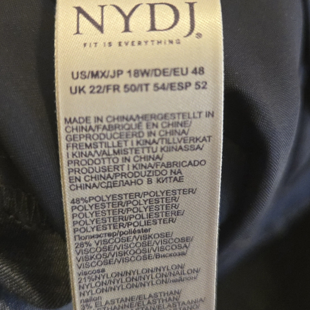 [NWT] NYDJ Plus Size Slim Trouser Ankle Pants Dark Blue Heather 18W - Picture 11 of 16